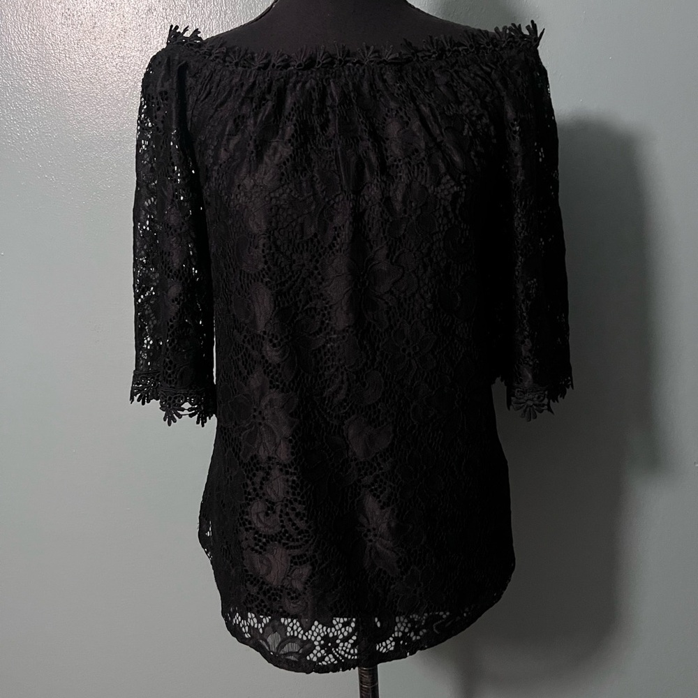 Black Lace Off-Shoulder Top